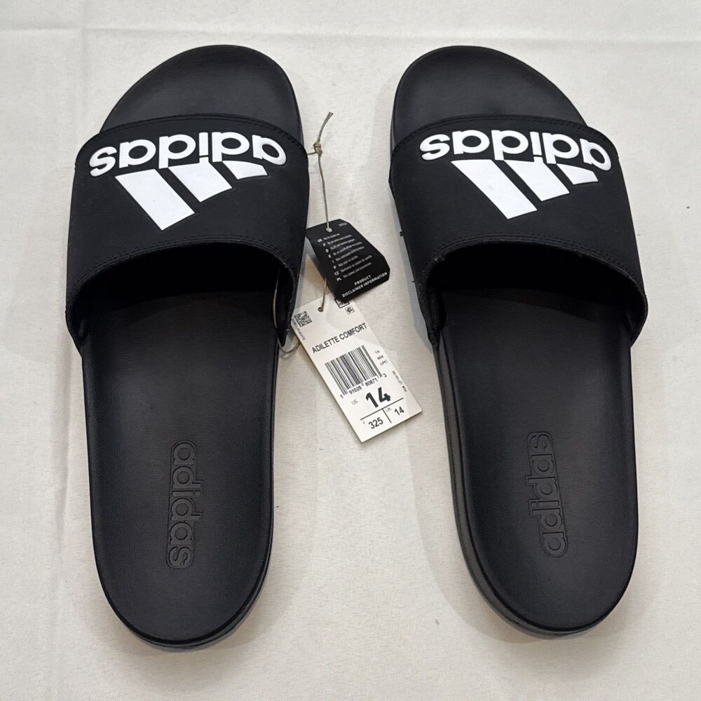 Adidas Adilette Comfort Slide 'Black' Model CG3425 Size 14 BRAND NEW WITH TAGS